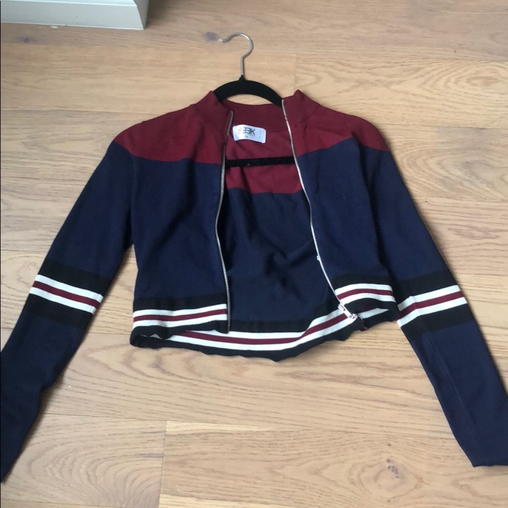 Cropped zip up hoodie